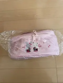 新品　ファミリア　familiar ポーチ　ピンク　バッグ　デニム