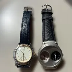 【ジャンク品】トラサルディ ＆ デュアルタイム メンズ腕時計 2本セット