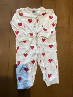 プチバトー　ハート柄ロンパース 12M 美品