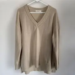 chocol raffine robe Vネック ニット ベージュ