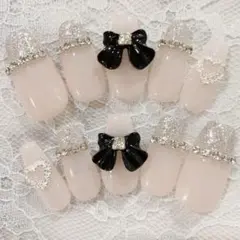 ネイルチップ 量産型 天使界隈 肉球猫 地雷 韓国 フレンチガーリーワンホン 蝶