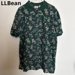 LLBean 花柄ポロシャツ　古着　レディース　グリーンのサムネイル