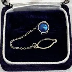 ヴィンテージ　ブルーストーン　天然石　シルバー　ネクタイピン