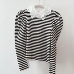 SNIDEL Sustainableレースカラーニットプルオーバー