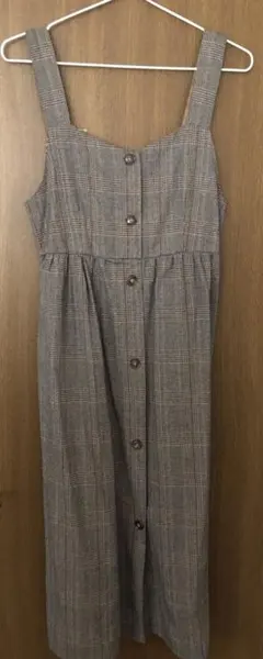 HUDSON honey ジャンパースカート ブラウンチェック柄 Lサイズ