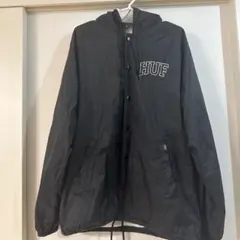 HUF ブラック ナイロンジャケット フード付き
