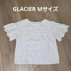 Mサイズ GLACIER フリル袖 ホワイトシャツ Honeys レース 半袖