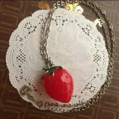 希少】ケネスジェイレーン いちごモチーフ ロングネックレス 80cm