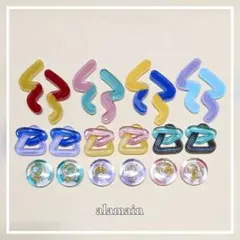 No.212 レジンパーツ カボション 幾何学 20個セット