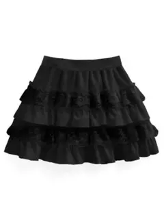 grl インパン裏地付きレースフリルティアードミニスカート[tu1459]