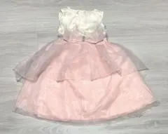 【新品未使用】フォーマルドレス　ピンク　リボン　チュールドレス　120