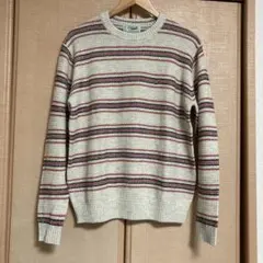 【美品】Crocodile アイボリー ストライプ ニット M