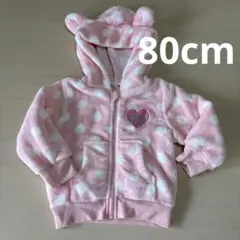 西松屋 セットアップフリース水玉模様アウター 80サイズ