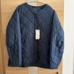 パフテックノーカラージャケット　XL ネイビー