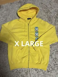 XLARGE イエロー ジップアップパーカー L