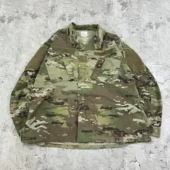 米軍　マルチカム迷彩　テック　長袖　ミリタリージャケット　古着　グリーン　L-R