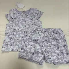 新品未使用 しまむら ベビー セット 花柄 紫 100