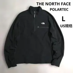 ザノースフェイス　ハーフジップフリース　ポーラテック　刺繍ロゴ　メンズ　L
