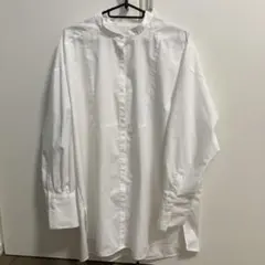 GU バンドカラースリットロングシャツ