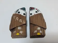 日本の伝統木製飾り こけし人形デザイン 万座温泉 レトロ