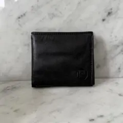 90s Pierre Cardin ピエールカルダン 二つ折り財布 ブラック 革