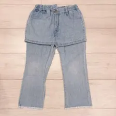 デニム　スカート付きパンツ S (100-110cm)