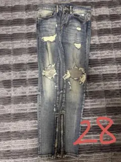 mnml ダメージ加工 スキニーデニム size28