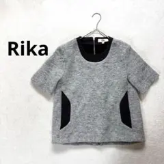 【Rika 】S 半袖Tシャツトップス　ウール　グレー