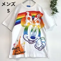 メンズ　Tokyo Disney Resort ミニー Tシャツ レインボー S