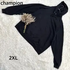 championꕤメンズ パーカー プルオーバー 2XL ブラック ビッグサイズ