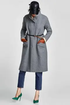 ZARA ザラ　レザーベルト付き　ロングコート