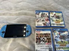 PS Vita 本体　PCH-2000 アクアブルー　ソフト４枚おまけ付き