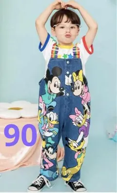 BREEZEミッキーオーバーオール90サイズ