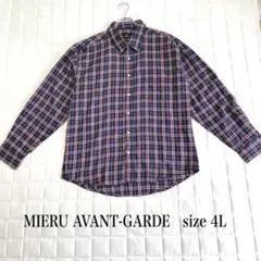 MIERU AVANT-GARDE チェック柄シャツ ネイビーレッド4L