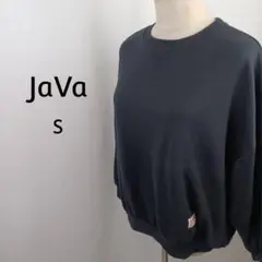 JaVa　クルーネック　スウェット　オーバーサイズ　S　ブラック