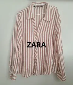 ZARA ストライプ柄 長袖シャツ Mサイズのサムネイル