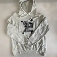 TES ベージュ 犬とショッピングカート パーカー L