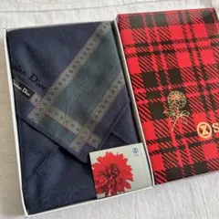 未使用品⭐︎Christian Dior ネイビー ハンカチ メンズ