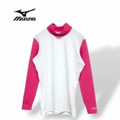 ミズノ/ Mizuno ハイネック長袖 S 白ピンク スポーツ ゴルフのサムネイル
