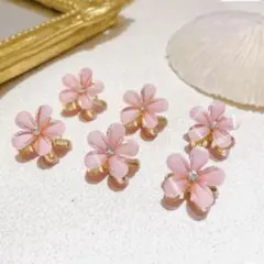 10個 ミニへアクリップ 女の子用 クリスタルヘアバレッタ　ピンク