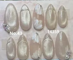 ネイルチップ　春ネイル　フラワーニュアンス　No.43