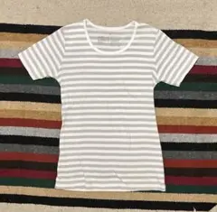 【美品】MUJI無印良品　ボーダーTシャツ 100%コットン