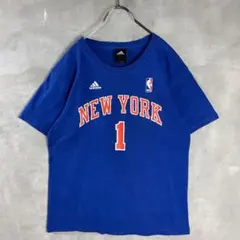 【キッズサイズ】ADIDAS Tシャツ NBA ニューヨークニックス 青 オレン