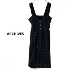 アルシーヴ　キャミソールワンピース　チェック柄　膝上丈　綿混　小柄　チュニック