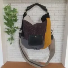 値下げ多色パッチワークショルダーバッグ