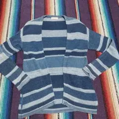 BACK NUMBER ボーダー カーディガン M インディゴ