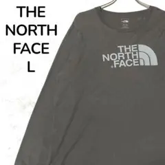 【定番】THE NORTH FACE ロゴロングTシャツ チャコールグレー L