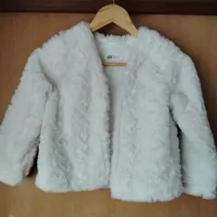 H&M ホワイトファー ジャケット 122/128