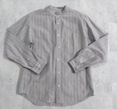 美品　 Mサイズ　無印良品　 長袖シャツ　スタンドカラー　ベージュ