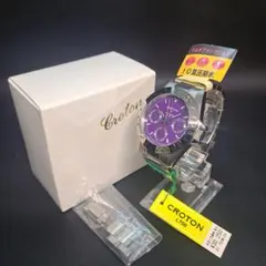 CROTON　クロトン　トリプルカレンダー　紫　時計　未使用のサムネイル